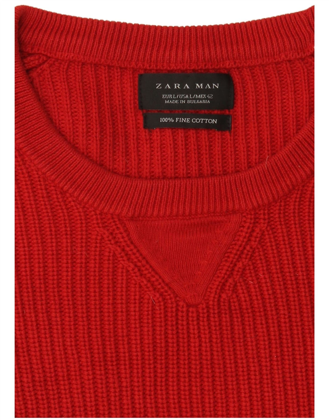 Zara Suéter masculino com gola canoa grande algodão vermelho
