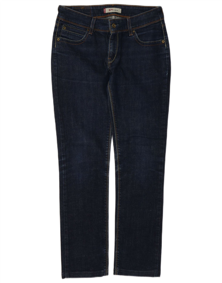 Calça jeans feminina Levi's 571 Slim W32 L30 azul marinho algodão