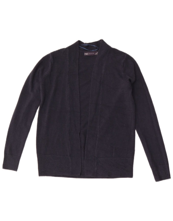 Suéter cardigã aberto feminino Marks & Spencer Reino Unido 6 XS azul marinho acrílico