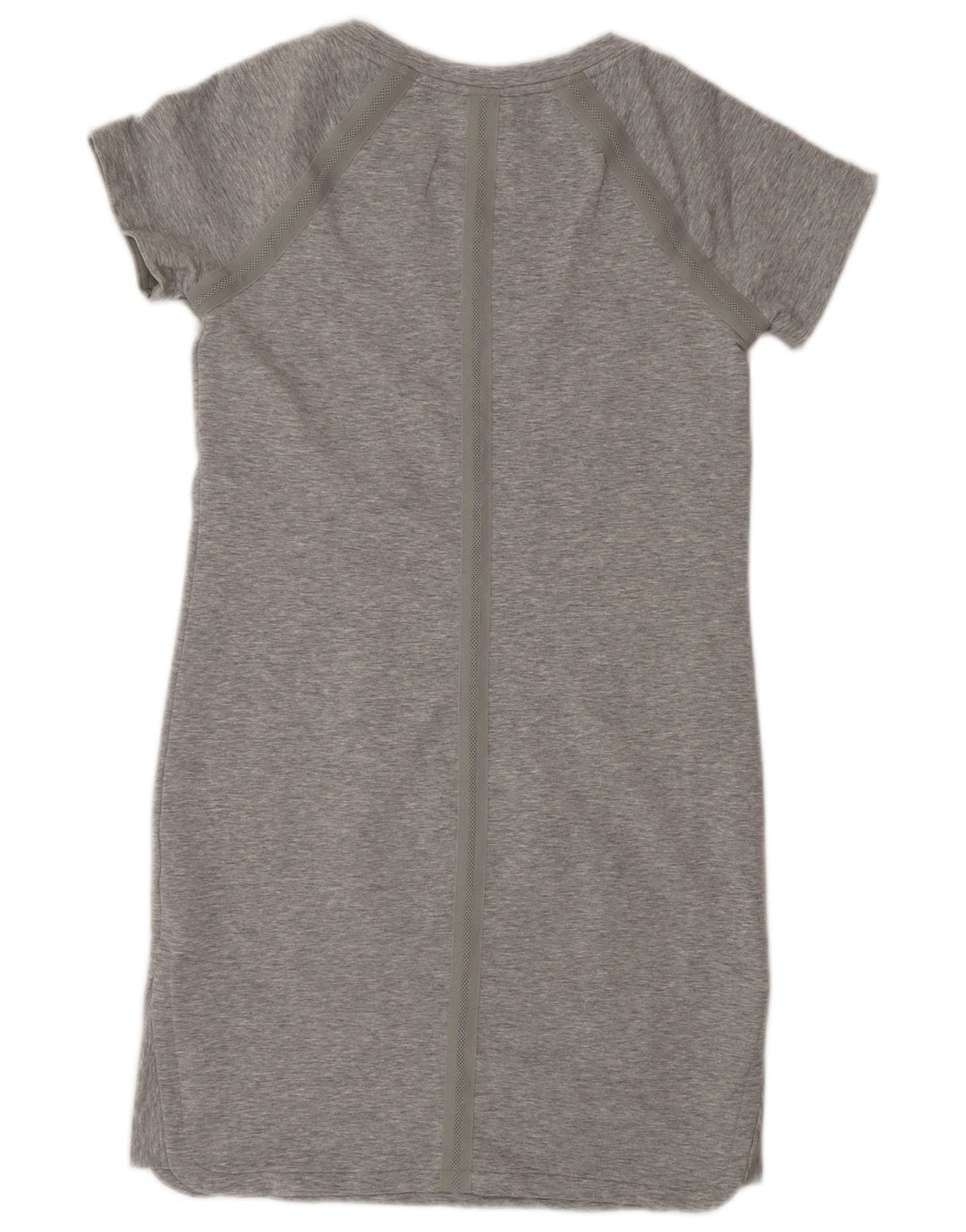Vestido camiseta feminino Athleta Reino Unido 10 pequeno poliéster manchado cinza
