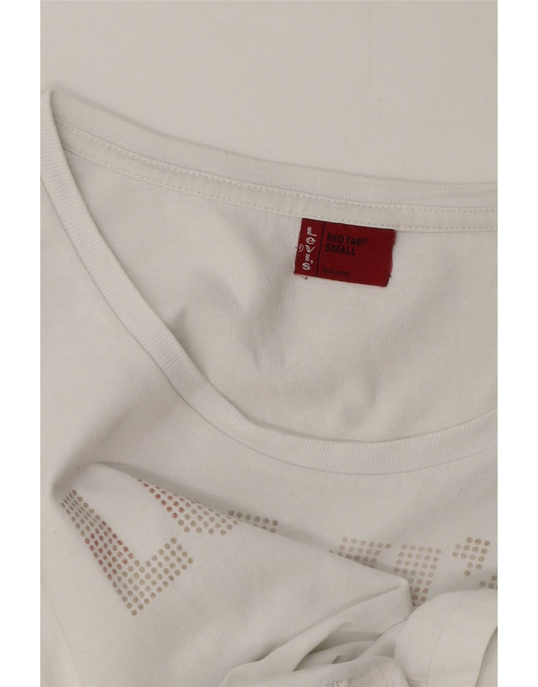 Camiseta feminina gráfica Levi's UK 10 pequena branca