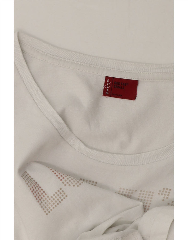 Camiseta feminina gráfica Levi's UK 10 pequena branca