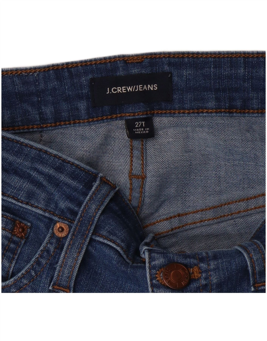 J. CREW Jeans skinny feminino desgastado W27 L30 azul
