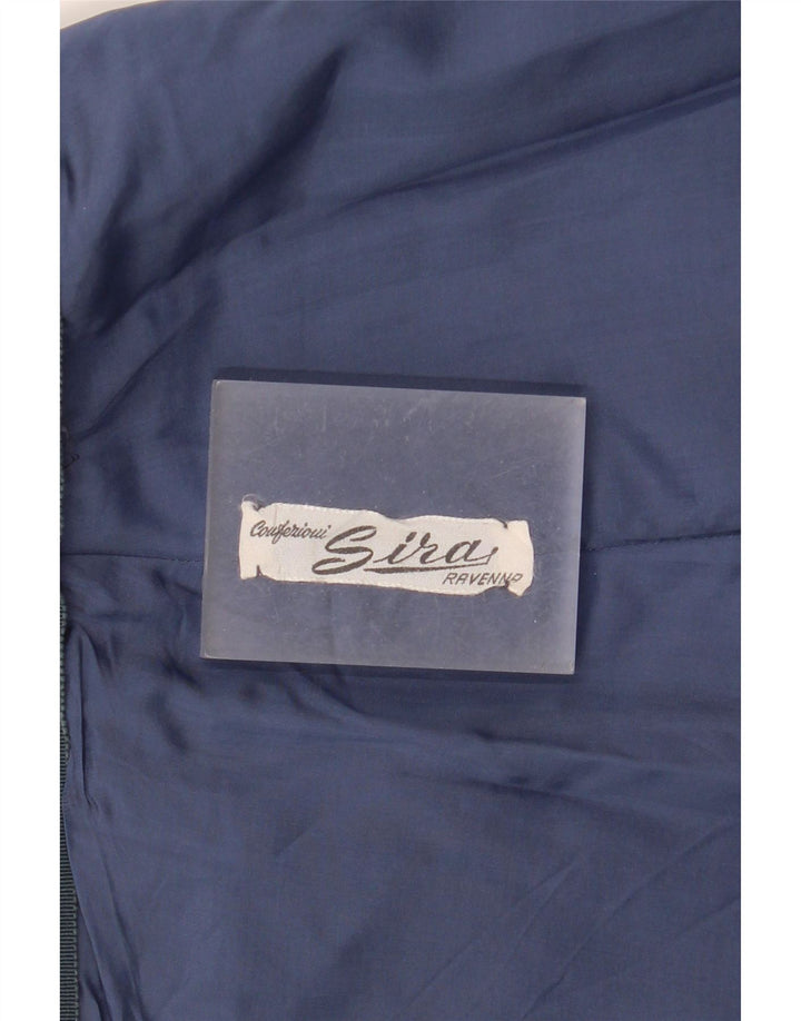 Mini saia plissada feminina vintage W30 azul marinho médio