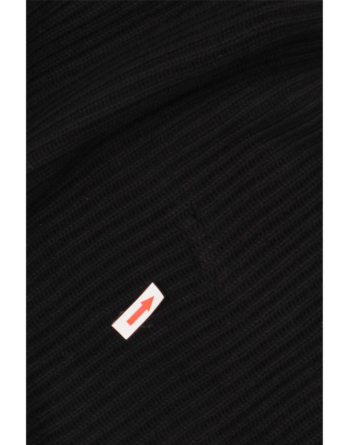 Suéter masculino Zara com zíper e gola alta de algodão preto grande