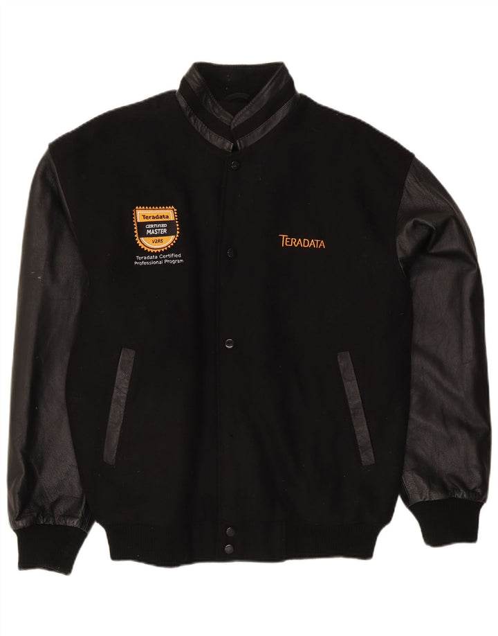 Jaqueta masculina North End Varsity UK 40 grande lã preta