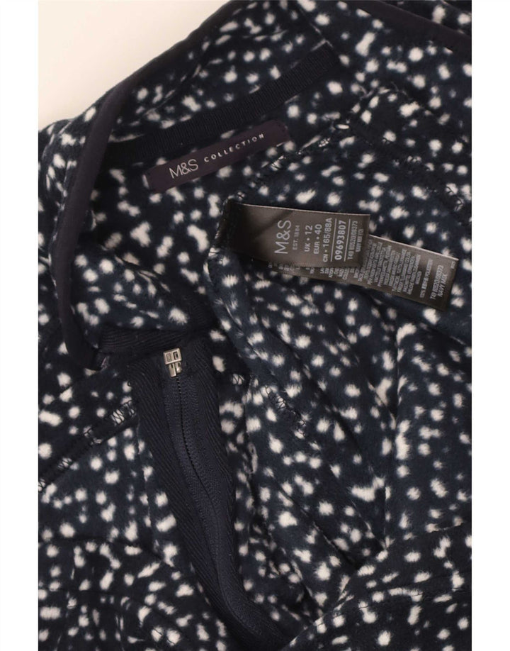 Jaqueta de lã feminina Marks & Spencer Reino Unido 12 médio azul marinho manchado