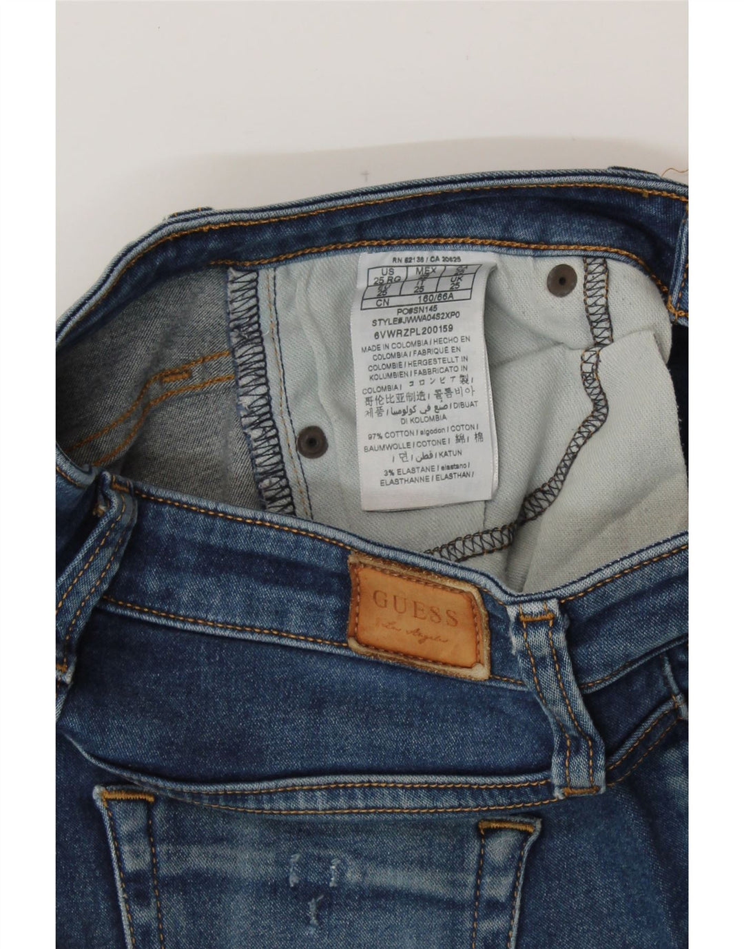 Jeans slim feminino GUESS W25 L27 algodão azul