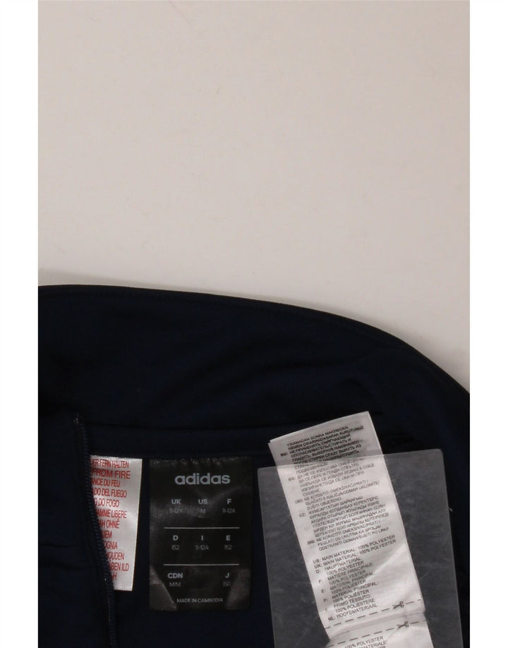 ADIDAS Boys Climalite Pullover Treino Top 11-12 Anos Azul Marinho