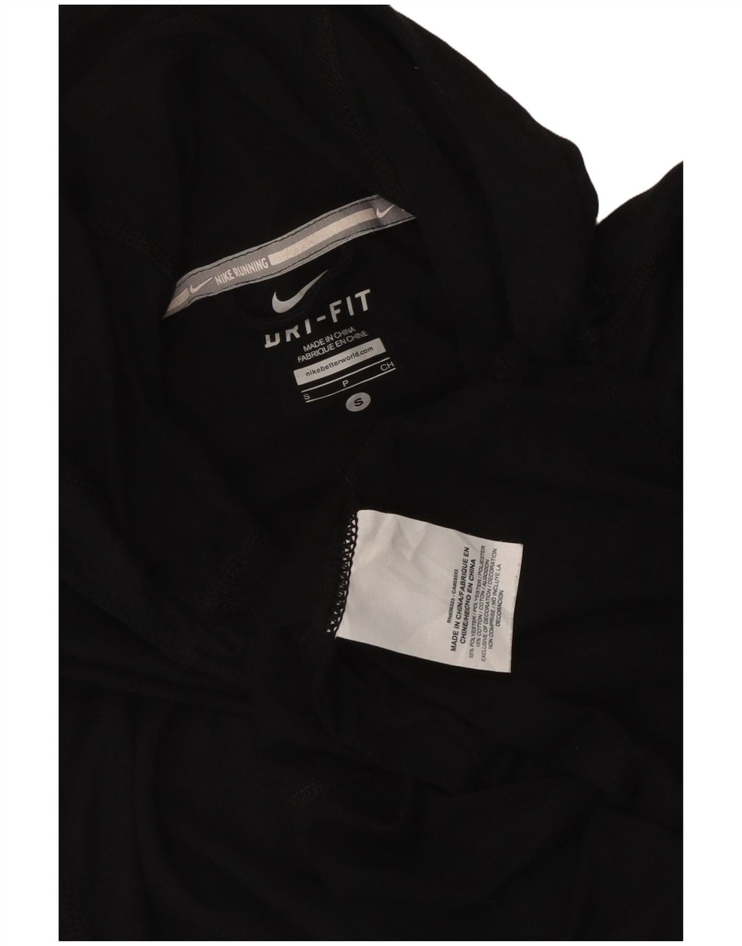 Camiseta Nike Feminina Dri Fit com Capuz Top UK 10 Pequena Poliéster Preta