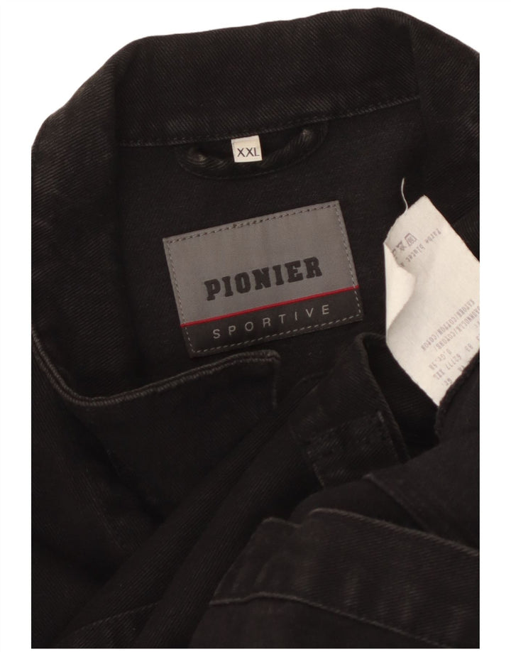 Jaqueta jeans masculina Pionier UK 44 2XL algodão preto