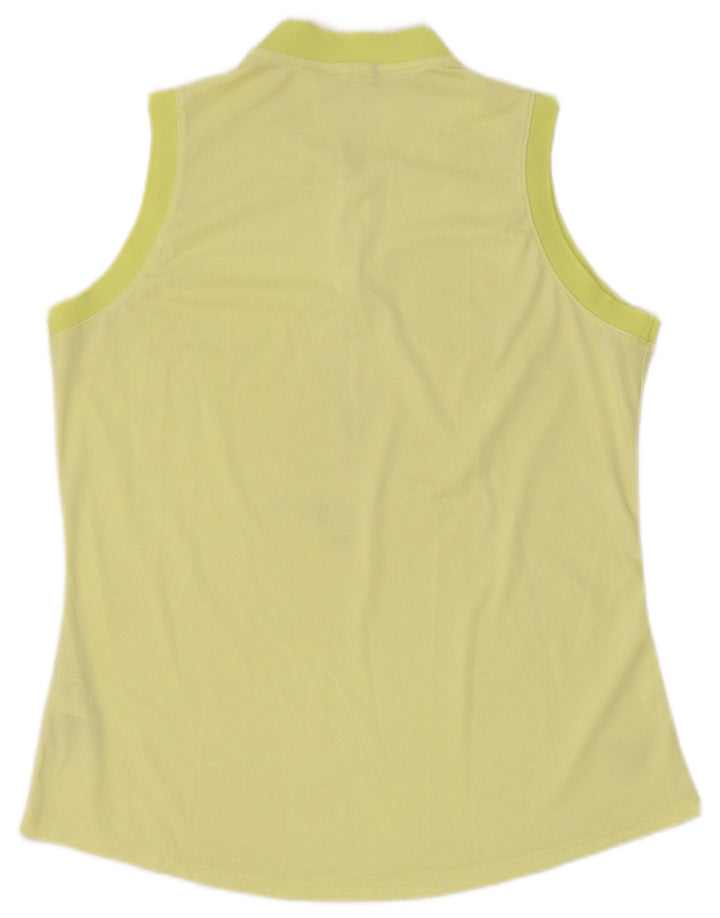 Adidas Womens Vest Top UK 14 Grande Poliéster Amarelo