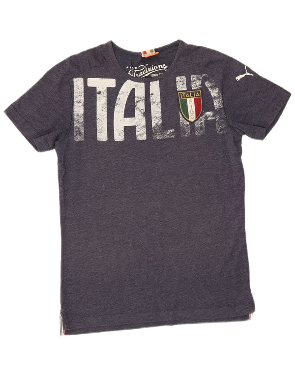 Camiseta Puma Mens Italia Graphic Top Médio Azul Marinho