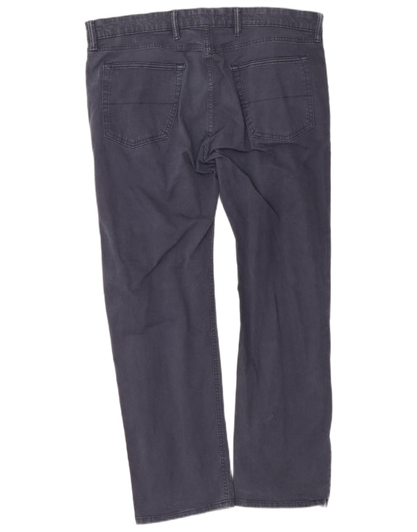 Calça masculina reta casual Marks & Spencer W38 L29 algodão azul marinho