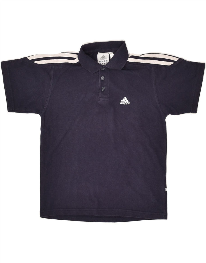 ADIDAS Boys Polo Shirt 10-11 Years Navy Blue Cotton | Vintage Adidas | Thrift | Second-Hand Adidas | Used Clothing | Messina Hembry 