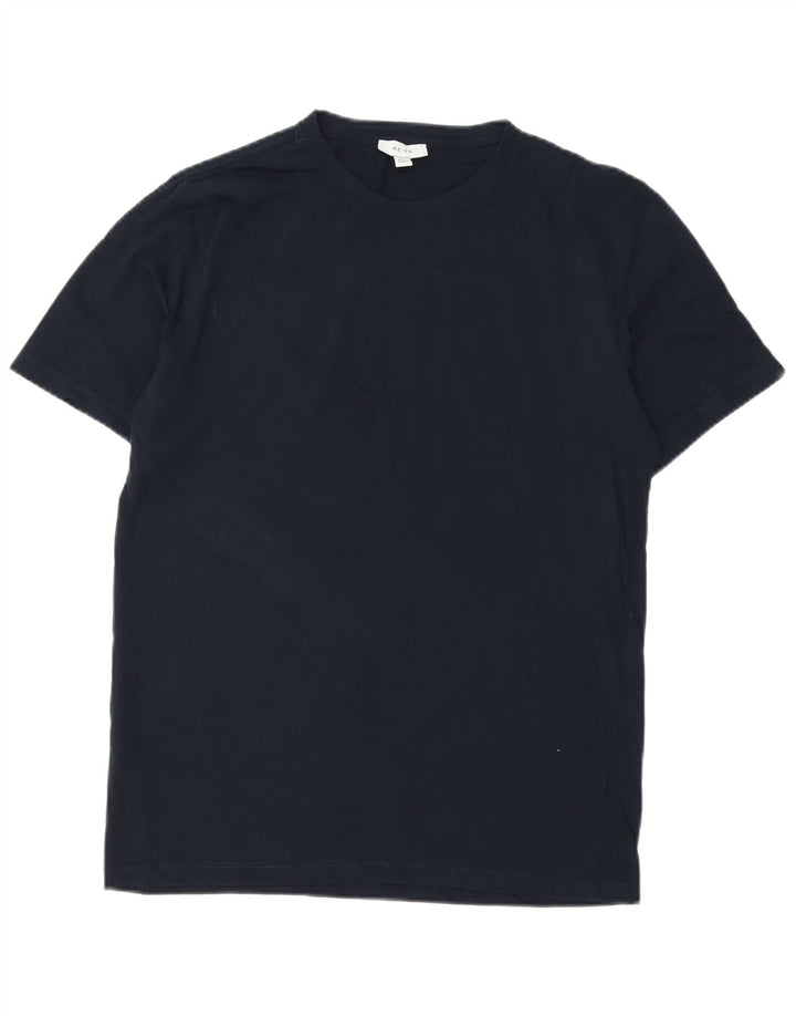 Camiseta masculina Reiss Top grande algodão azul marinho