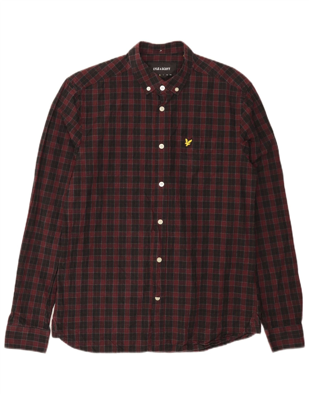 Camisa masculina LYLE & SCOTT média xadrez cor de vinho