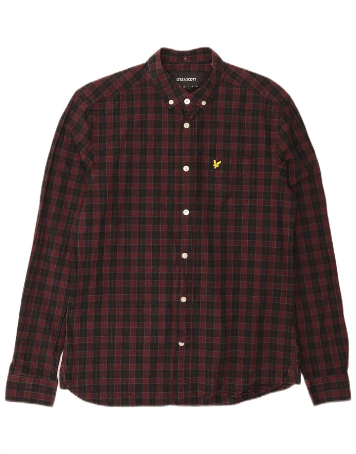 Camisa masculina LYLE & SCOTT média xadrez cor de vinho