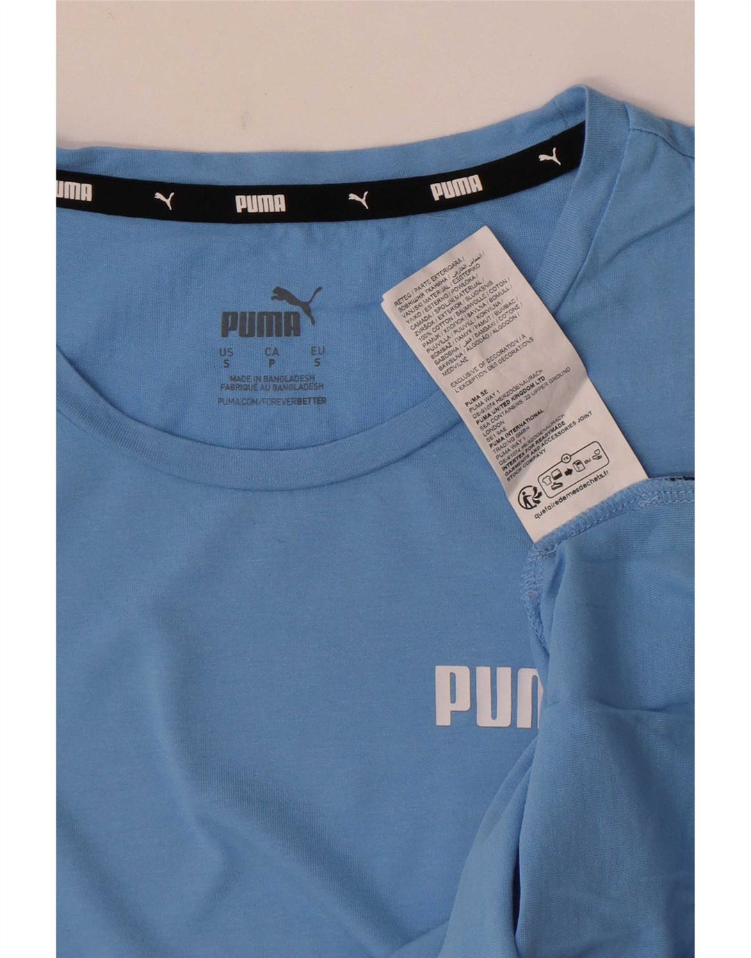 Camiseta feminina Puma UK 10 pequena algodão azul