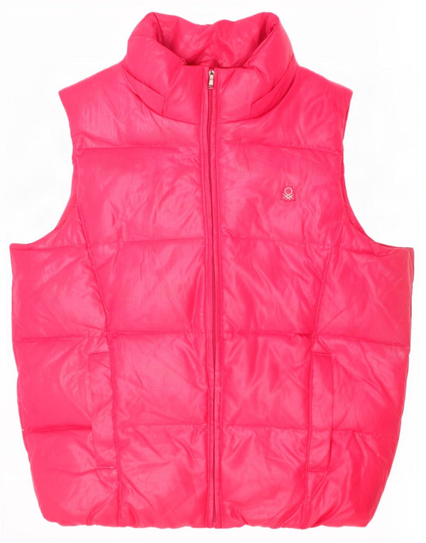Colete acolchoado Benetton para meninas 8-9 anos grande poliéster rosa