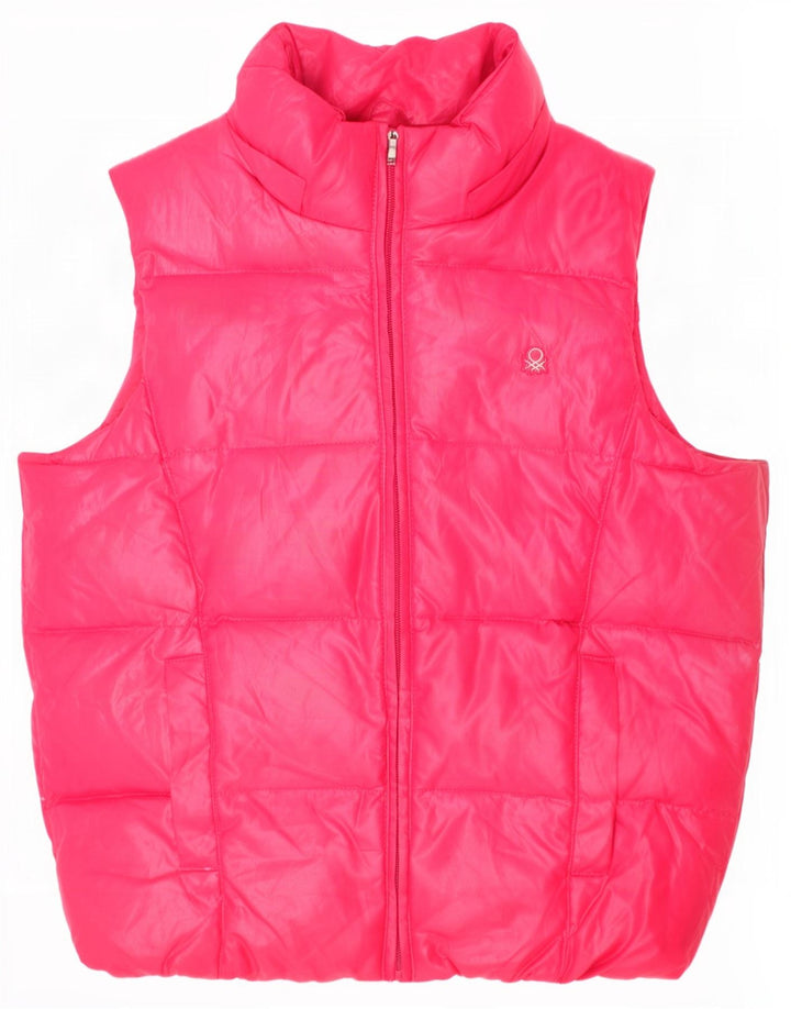 Colete acolchoado Benetton para meninas 8-9 anos grande poliéster rosa