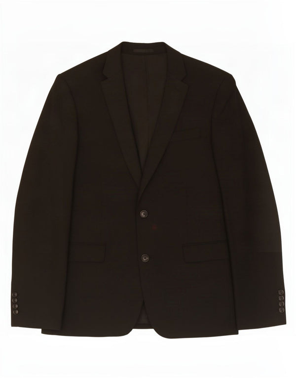 Jaqueta blazer masculina John Lewis com 2 botões Reino Unido 40 grande poliéster preto