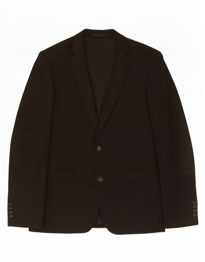 Jaqueta blazer masculina John Lewis com 2 botões Reino Unido 40 grande poliéster preto
