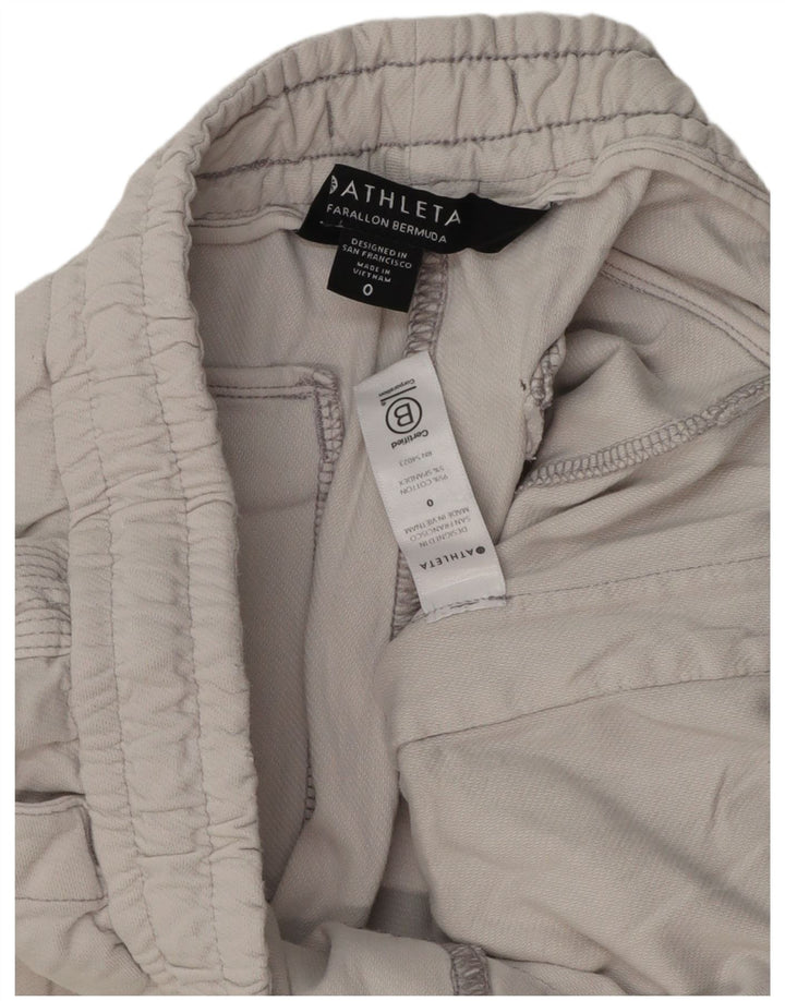 Bermuda feminina Athleta US 0 XS W28 algodão cinza