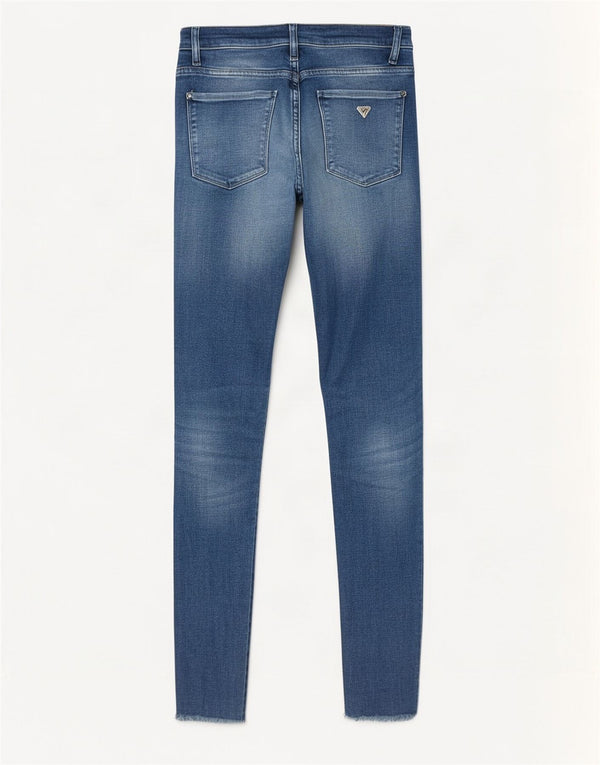 Guess Jeans skinny feminino desgastado W24 L30 algodão azul