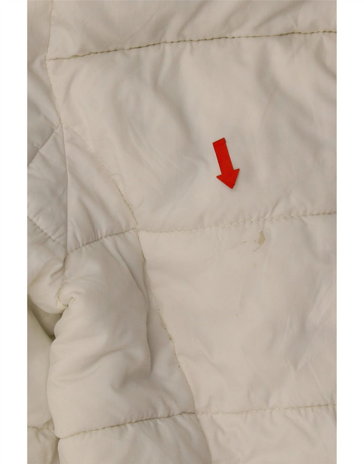 Jaqueta acolchoada com capuz feminina Zara UK 10 pequena poliamida branca
