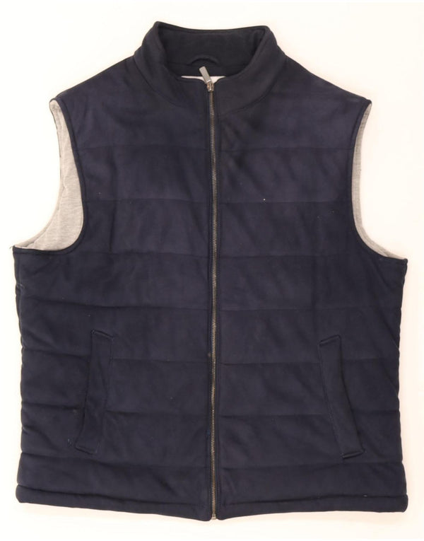 Colete acolchoado masculino Zara UK 42 XL azul marinho