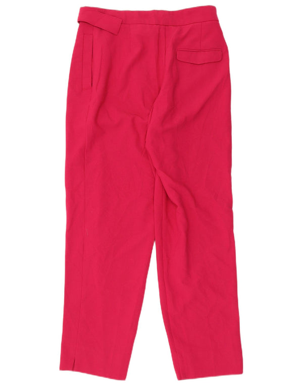 Calça chino feminina Topshop UK 10 pequena W28 L25 poliéster rosa