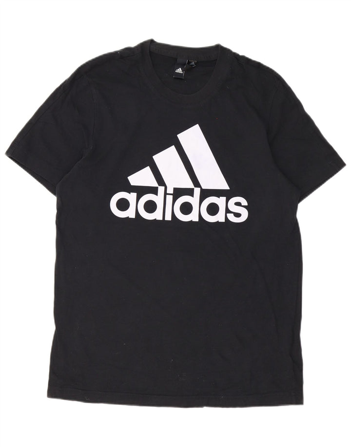 Adidas Mens Graphic T-Shirt Top Médio Algodão Preto