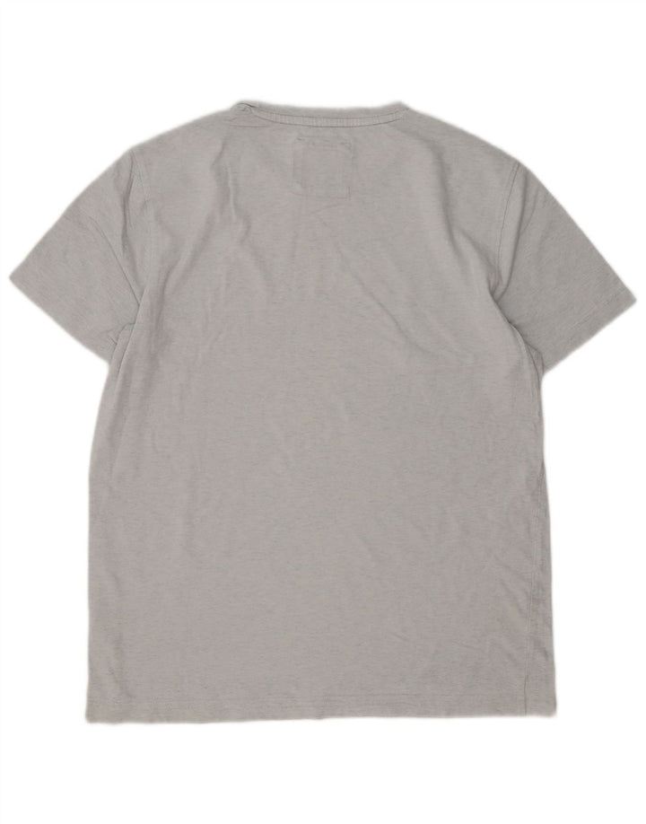 Camiseta masculina Crew Clothing Top algodão cinza médio