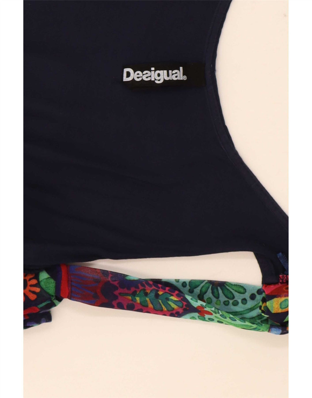Blusa gráfica feminina Desigual Top UK 8 pequena floral multicolorida