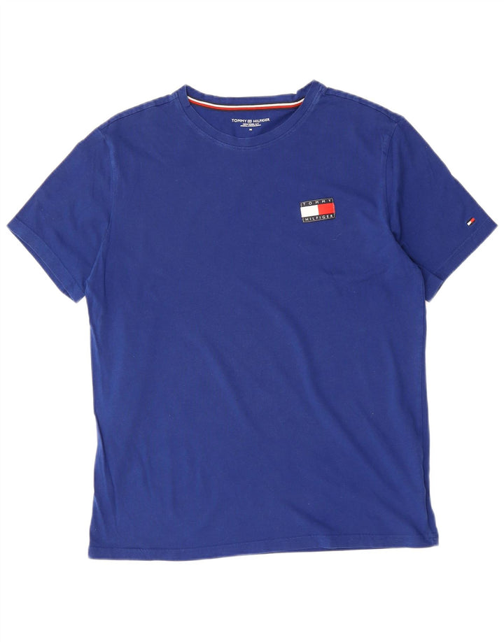 Camiseta masculina TOMMY HILFIGER de algodão azul médio