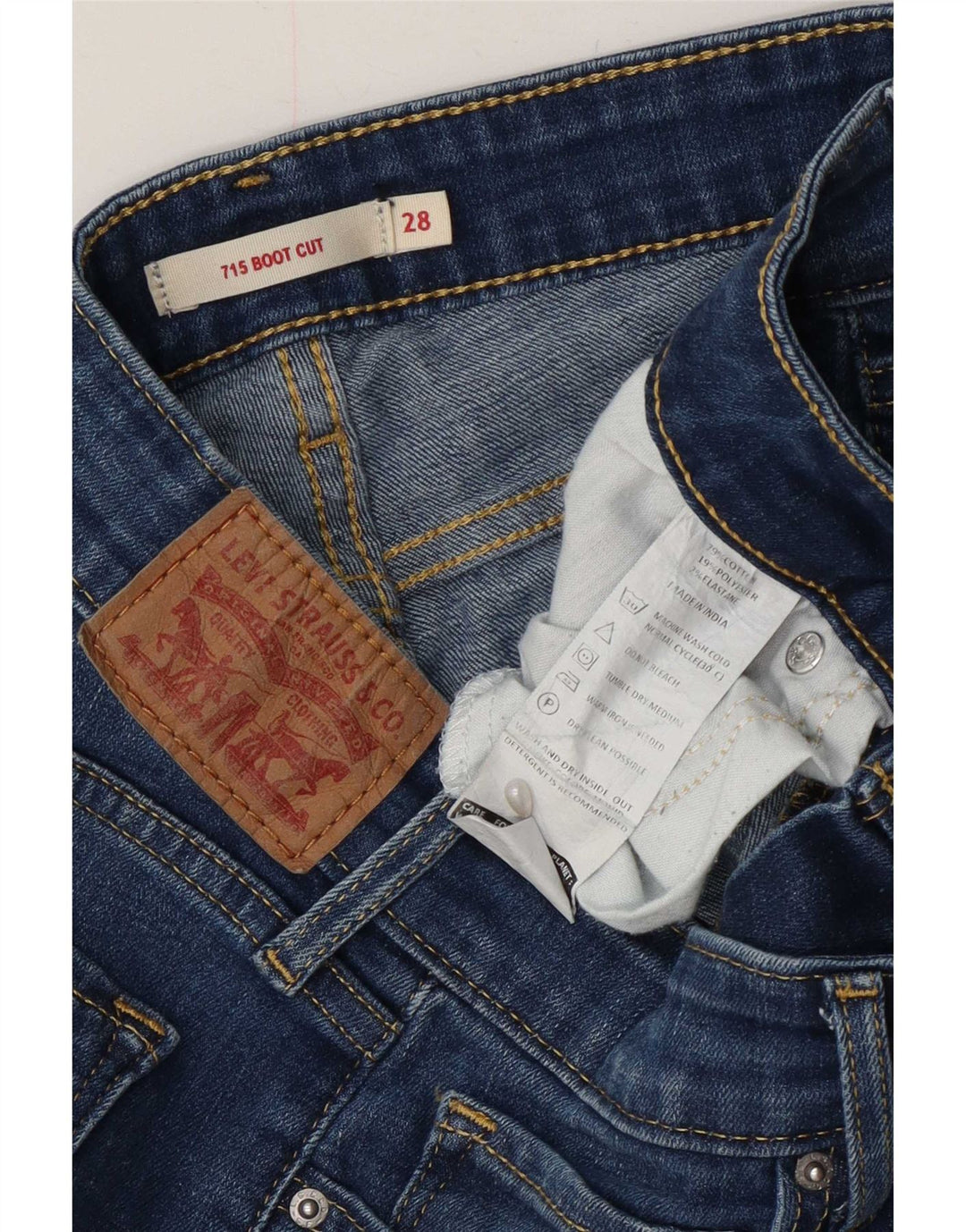 Calça jeans feminina Levi's 715 Bootcut W28 L28 azul algodão