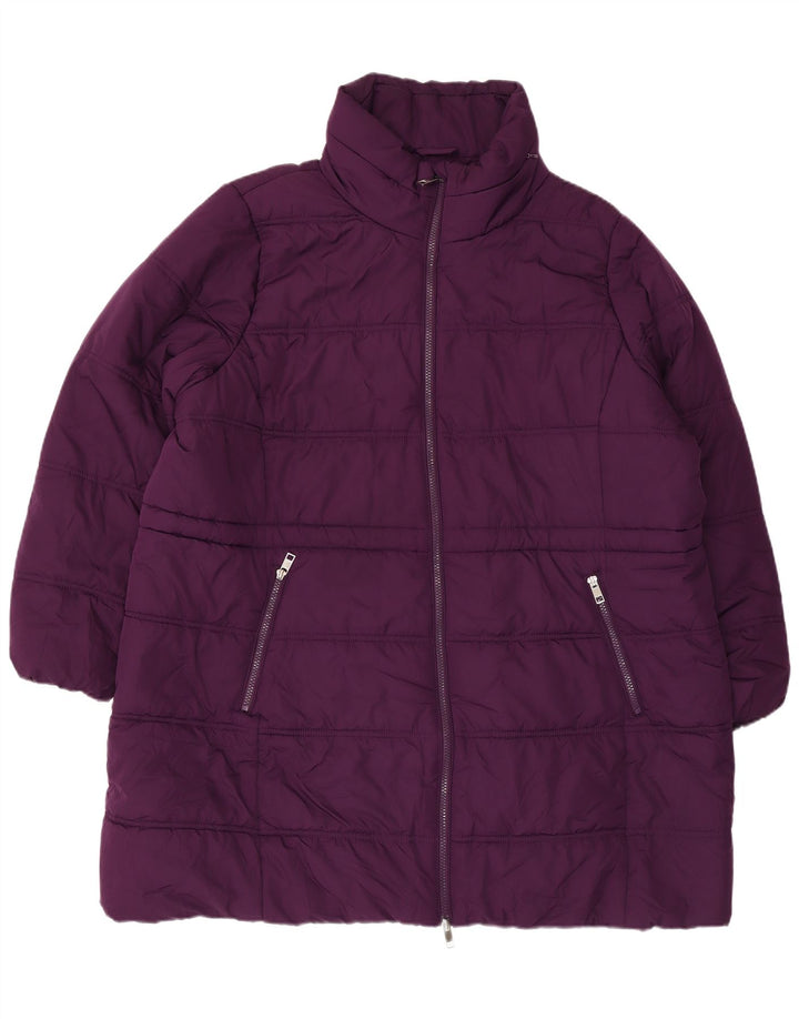 Casaco acolchoado feminino MARKS & SPENCER UK 24 4XL poliéster marrom