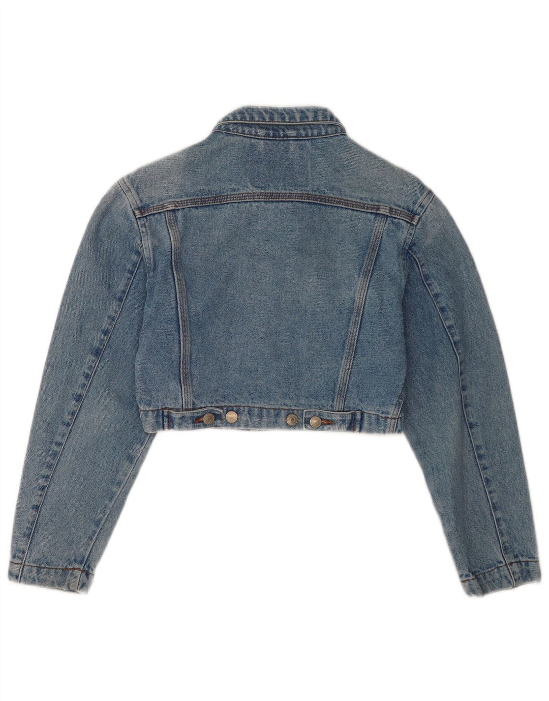 Jaqueta jeans feminina vintage UK 10 algodão azul pequeno