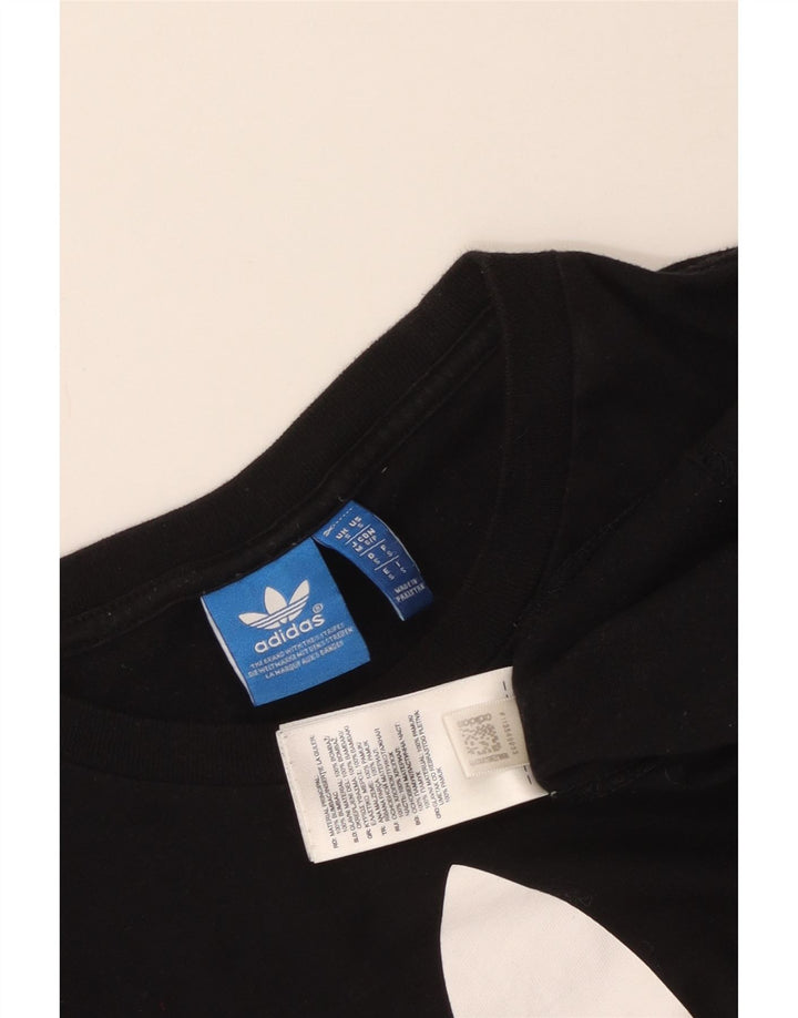 Adidas Mens Graphic T-Shirt Top Pequeno Algodão Preto