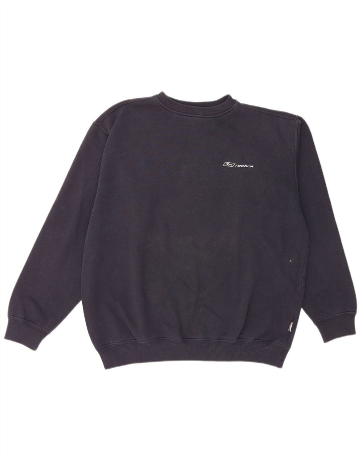 Reebok Mens moletom jumper médio algodão azul marinho