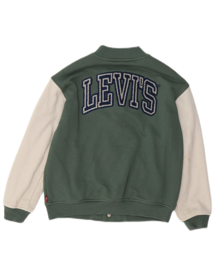 Jaqueta Levi's Boys Graphic Varsity 7-8 anos verde algodão colorblock
