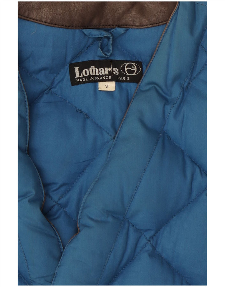 Colete acolchoado masculino Lothars UK 42 XL algodão azul