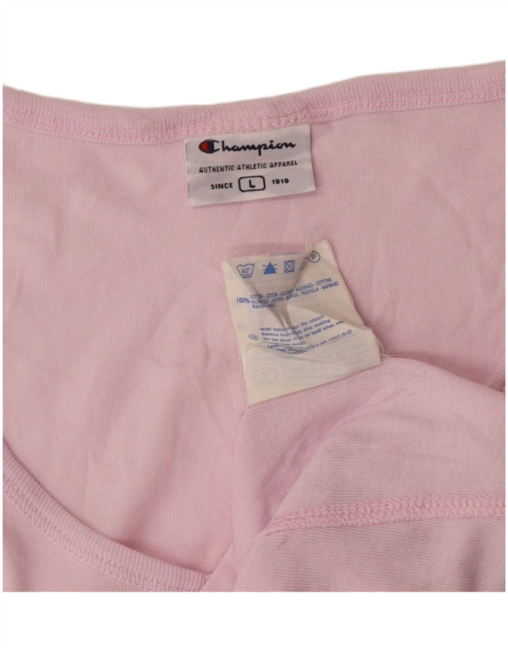 Camiseta feminina CHAMPION UK 14 grande algodão rosa