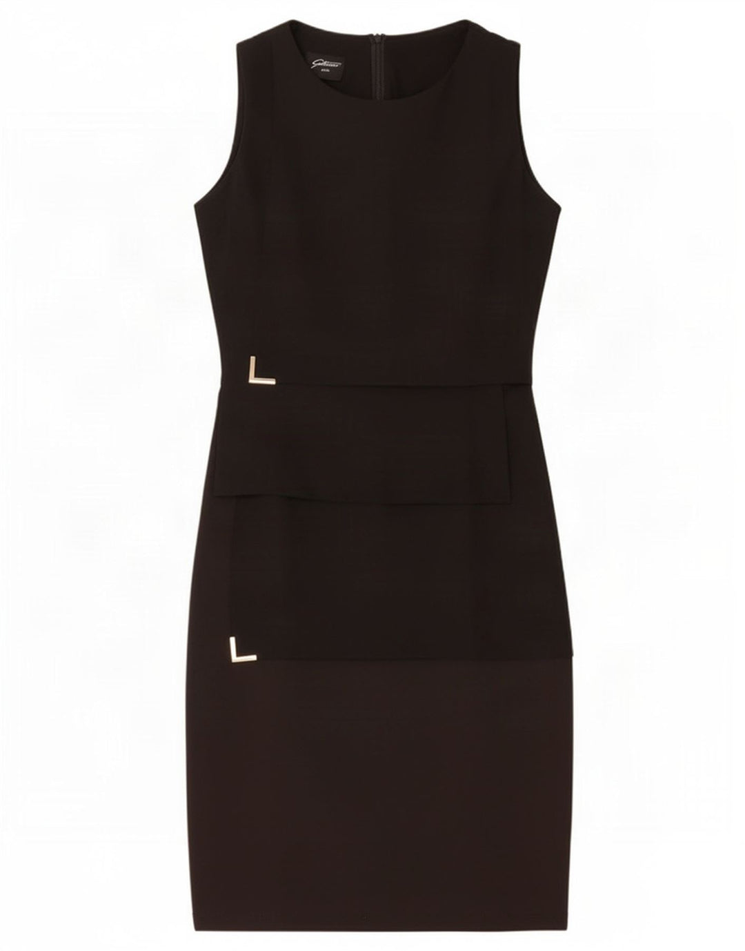 Vestido feminino Gattinoni com bainha sem mangas IT 44 poliéster preto médio