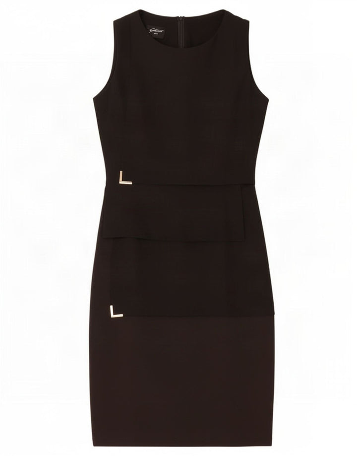 Vestido feminino Gattinoni com bainha sem mangas IT 44 poliéster preto médio
