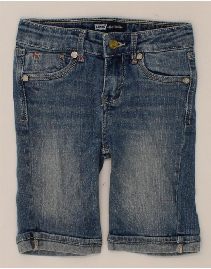 LEVI'S Girls Denim Bermuda Shorts 5-6 Years W22 Blue Ramie Vintage Levi's and Second-Hand Levi's from Messina Hembry 