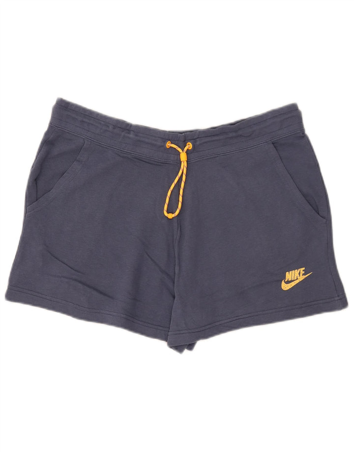 Shorts esportivos femininos NIKE UK 16 grande algodão azul marinho