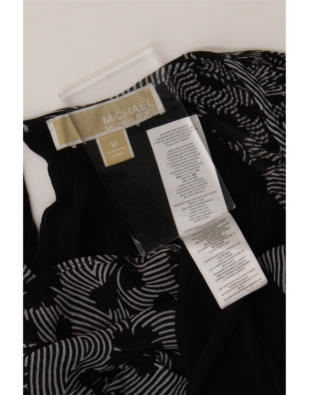 Vestido feminino MICHAEL KORS grande tamanho UK 14 médio preto floral