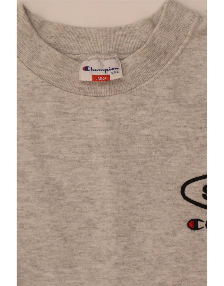 Jumper de moletom feminino grande Champion UK 16 grande cinza manchado